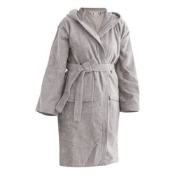 Μπουρνούζι Γυναικείο Mini Με Κουκούλα Γκρι