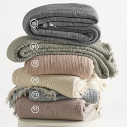 ΚΟΥΒΕΡΛΙ ΒΑΜΒΑΚΕΡΗ ΜΟΥΣΕΛΙΝΑ ΥΠΕΡΔΙΠΛΗ 240Χ250 ADAM HOME - Anthracite 70