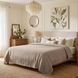 ΚΟΥΒΕΡΤΑ ΖΑΚΑΡ KING SIZE  MATLASSE ROMVIA 260X270 BEIGE (360 gsm)