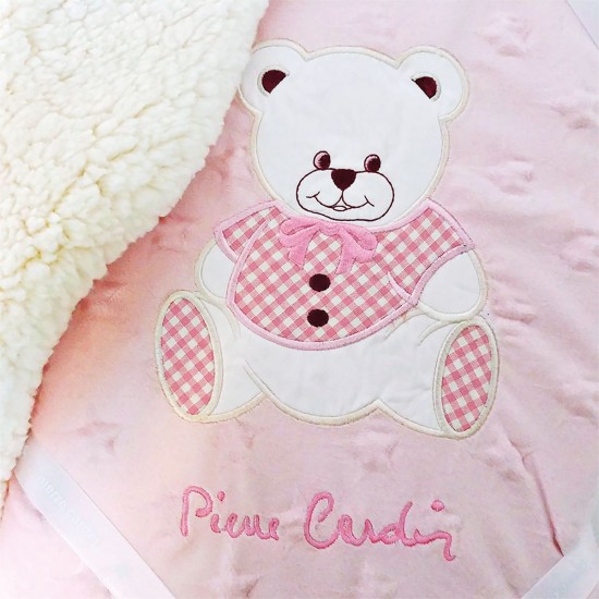 ΚΟΥΒΕΡΤΑ FLEECE/SHERPA ΑΓΚΑΛΙΑΣ 80X110 PIERRE CARDIN TEDDY PINK
