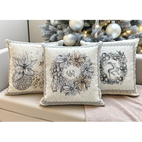 ΧΡΙΣΤΟΥΓΕΝΝΙΑΤΙΚΗ ΜΑΞΙΛΑΡΟΘΗΚΗ  TINSEL NO ΑΣΗΜΙ 45Χ45 LINEAHOME