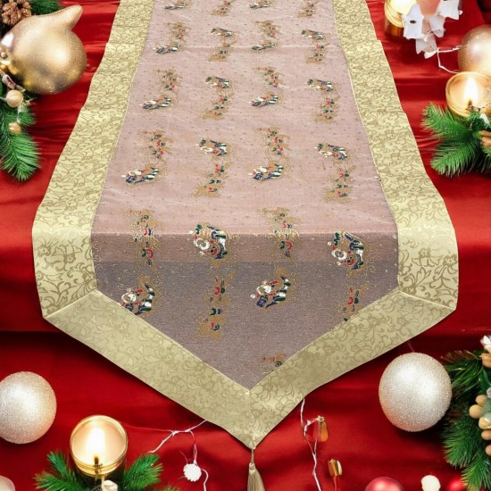 ΧΡΙΣΤΟΥΓΕΝΝΙΑΤΙΚΗ ΤΡΑΒΕΡΣΑ SANTA SNOW  ΕΚΡΟΥ 45X170 45Χ170 LINEAHOME
