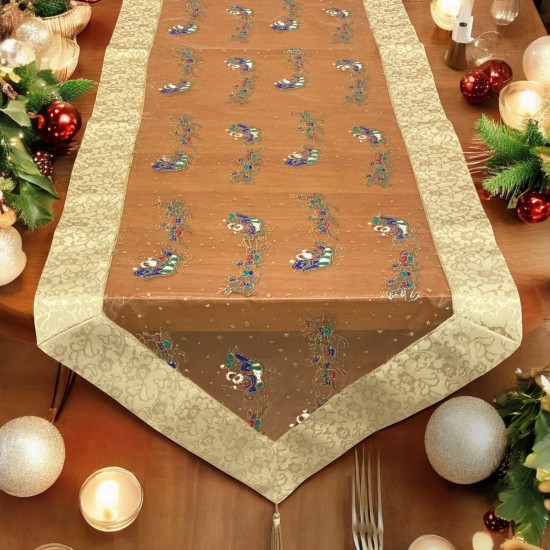 ΧΡΙΣΤΟΥΓΕΝΝΙΑΤΙΚΗ ΤΡΑΒΕΡΣΑ SANTA SNOW GOLD 45X170 45Χ170 LINEAHOME