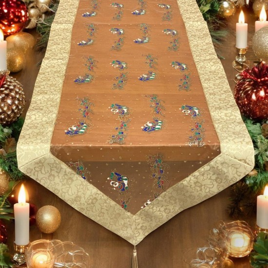 ΧΡΙΣΤΟΥΓΕΝΝΙΑΤΙΚΗ ΤΡΑΒΕΡΣΑ SANTA SNOW GOLD 45X170 45Χ170 LINEAHOME