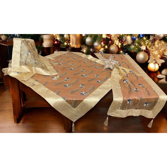 ΧΡΙΣΤΟΥΓΕΝΝΙΑΤΙΚΟ ΚΑΡΕ ΣΕΤ 4ΤΜΧ SANTA SNOW GOLD LINEAHOME