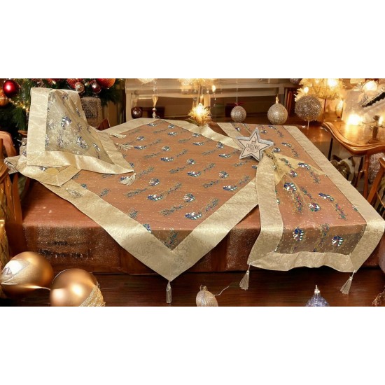 ΧΡΙΣΤΟΥΓΕΝΝΙΑΤΙΚΟ ΚΑΡΕ ΣΕΤ 4ΤΜΧ SANTA SNOW GOLD LINEAHOME