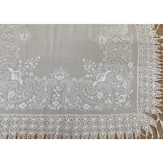 ΣΕΤ  ΚΑΡΕ 4TMX ΜΕ ΚΕΝΤΗΜΑ ΧΕΙΡΟΣ PURE 100% CREPE SILK CRETA LINEAHOME