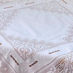 ΚΑΡΕ ΣΕΤ 4ΤΜΧ ΠΛΕΚΤΟ ΧΕΙΡΟΣ ΜΕΡΣΕΡΙΖΕ ΜΕ ΥΦΑΣΜΑ Ν1075 ΛΕΥΚΟ 90Χ90 + 45Χ100 + (2) 40Χ40 LINEAHOME