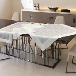 ΣΕΤ ΚΑΡΕ 7ΤΜΧ. ΣΑΤΙΝΕ ΖΑΚΑΡ ΜΕ ΦΑΣΑ WHITE CHAIN LINEAHOME