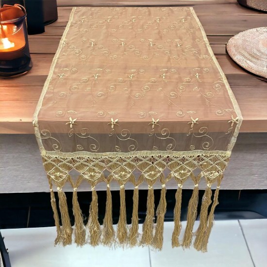 ΤΡΑΒΕΡΣΑ ΚΕΝΤΗΜΕΝΗ ΜΕ ΔΕΣΙΜΟ FIORE ΧΡΥΣΑΦΙ 55x200 LINEAHOME