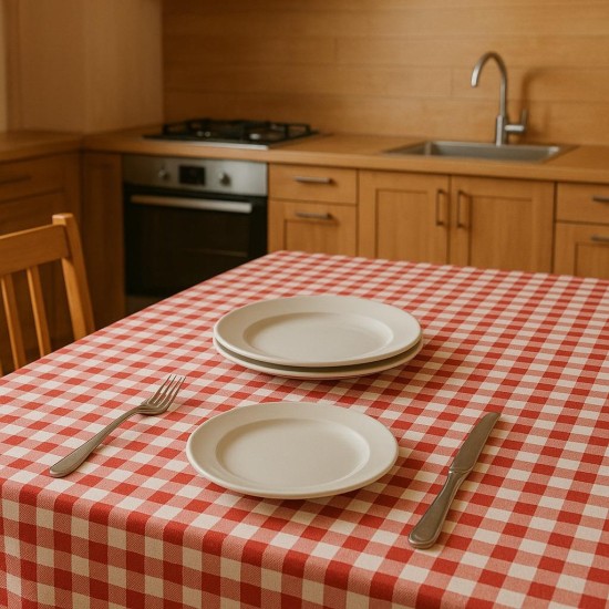 ΚΑΡΕ ΛΙΝΟ 100X100 ΚΑΡΩ ΚΟΚΚΙΝΟ LINEAHOME