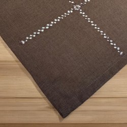 ΚΑΡΕ ΛΙΝΟ 85Χ85 ΜΕ ΑΖΟΥΡ ΧΕΙΡΟΣ IRIS 10948 ΚΑΦΕ LINEAHOME