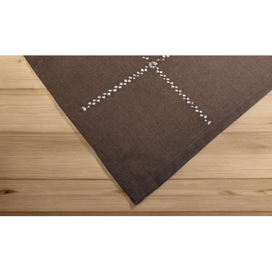 ΚΑΡΕ ΛΙΝΟ 85Χ85 ΜΕ ΑΖΟΥΡ ΧΕΙΡΟΣ IRIS 10948 ΚΑΦΕ LINEAHOME