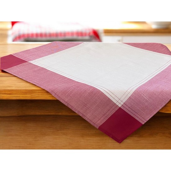 ΚΑΡΕ ΛΙΝΟ 85Χ85 ΜΕ ΦΑΣΑ ΔΙΧΡΩΜΟ FLEUR 5580 KOKKINO LINEAHOME