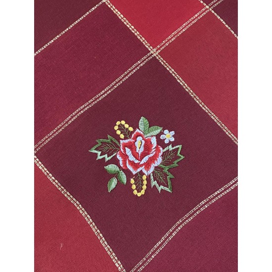 ΚΑΡΕ ΛΙΝΟ 85Χ85 ΜΕ ΚΕΝΤΗΜΑ  ROSA 11288 ΚΟΚΚΙΝΟ LINEAHOME