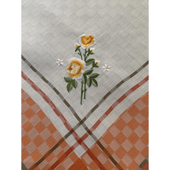 ΚΑΡΕ ΛΙΝΟ 85Χ85 ΖΑΚΑΡ ΜΕ ΚΕΝΤΗΜΑ  LILY 5580 ΠΟΡΤΟΚΑΛΙ LINEAHOME