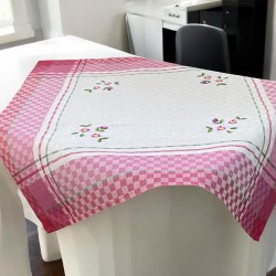 ΚΑΡΕ ΛΙΝΟ 85Χ85 ΖΑΚΑΡ  ΜΕ ΚΕΝΤΗΜΑ LILY 5580 ΡΟΖ LINEAHOME