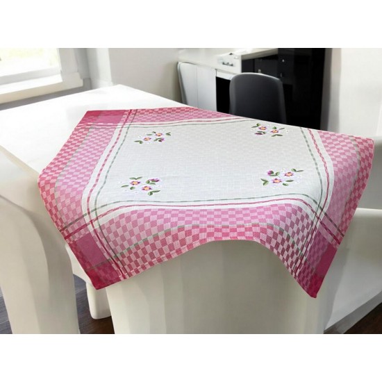 ΚΑΡΕ ΛΙΝΟ 85Χ85 ΖΑΚΑΡ  ΜΕ ΚΕΝΤΗΜΑ LILY 5580 ΡΟΖ LINEAHOME