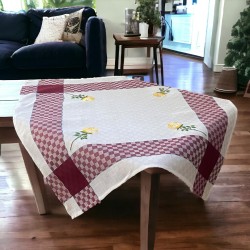 ΚΑΡΕ ΛΙΝΟ 85Χ85 ΖΑΚΑΡ  ΜΕ ΚΕΝΤΗΜΑ  ROSE 5580 ΜΠΟΡΝΤΩ LINEAHOME