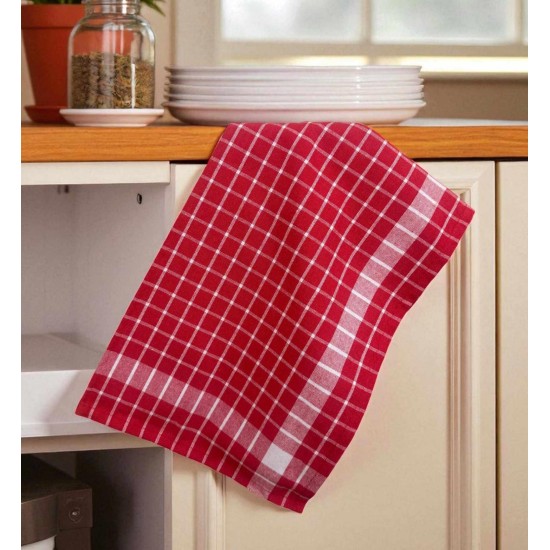 ΠΕΤΣΕΤΑ ΚΟΥΖΙΝΑΣ ΚΑΡΩ WINDOW ΚΟΚΚΙΝΗ  100% ΒΑΜΒΑΚΕΡΗ 50Χ70 LINEAHOME