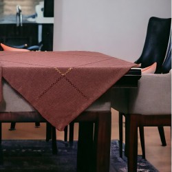 ΤΡΑΠΕΖΟΜΑΝΤΗΛΟ ΛΙΝΟ ΜΕ ΑΖΟΥΡ ΧΕΙΡΟΣ IRIS 10948 ΚΑΝΕΛΙ 140Χ180 LINEAHOME