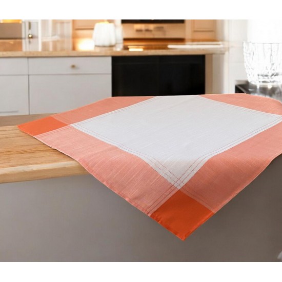 ΤΡΑΠΕΖΟΜΑΝΤΗΛΟ ΛΙΝΟ ΜΕ ΦΑΣΑ ΔΙΧΡΩΜΟ FLEUR 5580 ΠΟΡΤΟΚΑΛΙ 140Χ180 LINEAHOME