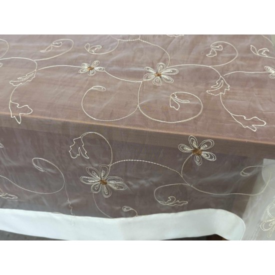 ΤΡΑΠΕΖΟΜΑΝΤΗΛΟ ΒΟΥΑΛ ΜΕ ΚΕΝΤΗΜΑ CAMELIA 180Χ220 LINEAHOME