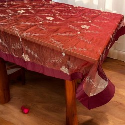 ΤΡΑΠΕΖΟΜΑΝΤΗΛΟ ΒΟΥΑΛ ΜΕ ΚΕΝΤΗΜΑ ELODIE  ΜΠΟΡΝΤΩ  140X180 LINEAHOME