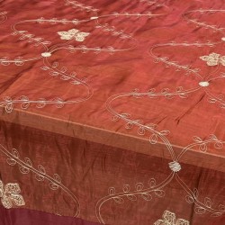 ΤΡΑΠΕΖΟΜΑΝΤΗΛΟ ΒΟΥΑΛ ΜΕ ΚΕΝΤΗΜΑ ELODIE  ΜΠΟΡΝΤΩ  140X180 LINEAHOME