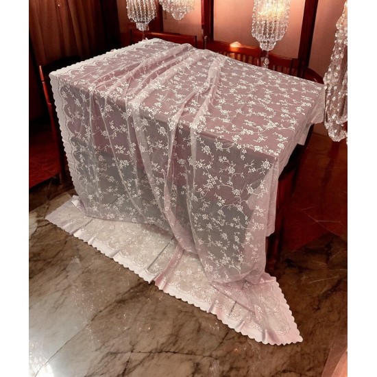ΤΡΑΠΕΖΟΜΑΝΤΗΛΟ ΔΑΝΤΕΛΑ ROMANCE ΠΟΥΔΡΑ  140Χ180 LINEAHOME
