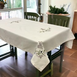 ΤΡΑΠΕΖΟΜΑΝΤΗΛΟ ΕΤΑΜΙΝΑ  ΜΕ ΑΖΟΥΡ OLIVE 140X180 LINEAHOME