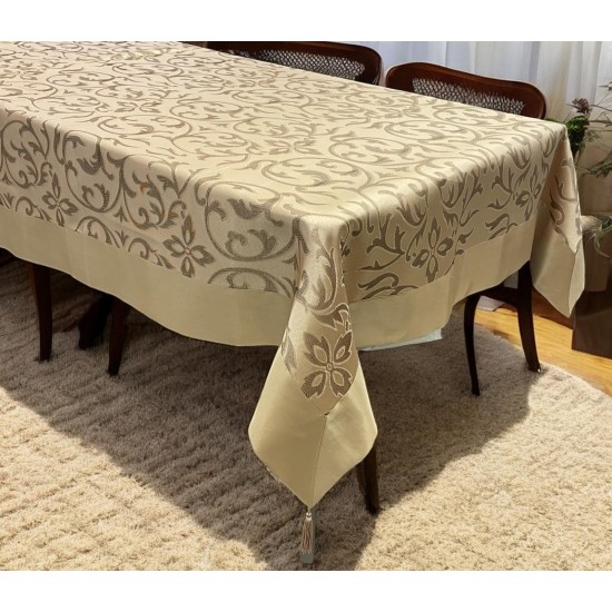 ΤΡΑΠΕΖΟΜΑΝΤΗΛΟ  ΣΑΤΙΝΕ ΖΑΚΑΡ ΜΕ ΦΑΣΑ VALLE 140X180 LINEAHOME