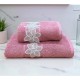 ΣΕΤ ΠΕΤΣΕΤΕΣ 2ΤΜΧ ΜΕ ΔΑΝΤΕΛΑ DUSTY PINK COMO ΣΕ ΚΟΥΤΙ 50Χ90+70Χ140 LINEAHOME