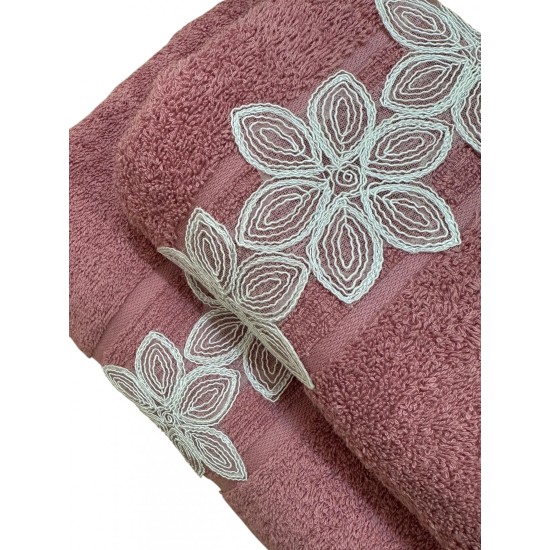 ΣΕΤ ΠΕΤΣΕΤΕΣ 2ΤΜΧ ΜΕ ΔΑΝΤΕΛΑ DUSTY PINK COMO ΣΕ ΚΟΥΤΙ 50Χ90+70Χ140 LINEAHOME