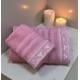 ΣΕΤ ΠΕΤΣΕΤΕΣ 2ΤΜΧ ΜΕ ΔΑΝΤΕΛΑ DUSTY PINK ΣΕ ΚΟΥΤΙ 50Χ90+70Χ140 LINEAHOME