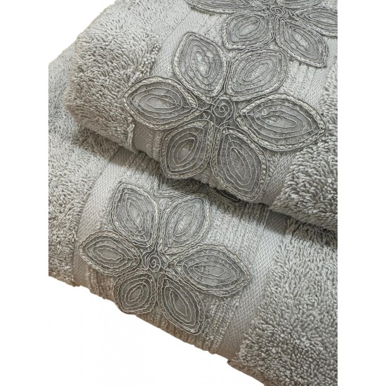 ΣΕΤ ΠΕΤΣΕΤΕΣ 2ΤΜΧ ΜΕ ΔΑΝΤΕΛΑ  ΓΚΡΙ COMO ΣΕ ΚΟΥΤΙ 50Χ90+70Χ140 LINEAHOME