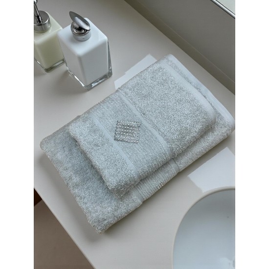 ΣΕΤ ΠΕΤΣΕΤΕΣ 2ΤΜΧ ΜΕ ΣΤΡΑΣ DIAMOND ΓΚΡΙ ΣΕ ΚΟΥΤΙ 50Χ90+70Χ140 LINEAHOME