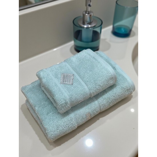 ΣΕΤ ΠΕΤΣΕΤΕΣ 2ΤΜΧ ΜΕ ΣΤΡΑΣ DIAMOND ΜΕΝΤΑ   ΣΕ ΚΟΥΤΙ 50Χ90+70Χ140 LINEAHOME