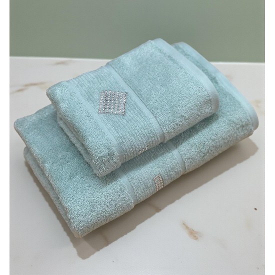 ΣΕΤ ΠΕΤΣΕΤΕΣ 2ΤΜΧ ΜΕ ΣΤΡΑΣ DIAMOND ΜΕΝΤΑ   ΣΕ ΚΟΥΤΙ 50Χ90+70Χ140 LINEAHOME