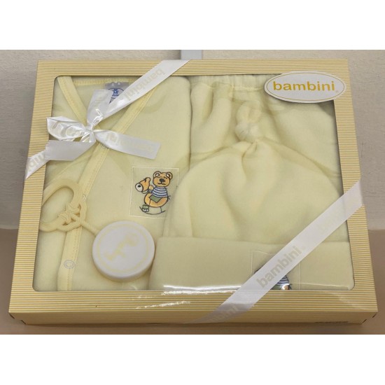 ΣΕΤ 4ΤΜΧ ΒΡΕΦΙΚΟ BAMBINI FLEECE ΚΙΤΡΙΝΟ LINEAHOME