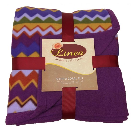 ΚΟΥΒΕΡΤΑ ΚΑΝΑΠΕ DOUBLE-PLY SHERPA ZIC ZAC 160Χ210 160X210 LINEAHOME