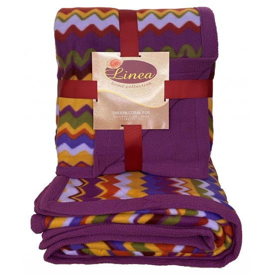 ΚΟΥΒΕΡΤΑ ΚΑΝΑΠΕ DOUBLE-PLY SHERPA ZIC ZAC 160Χ210 160X210 LINEAHOME