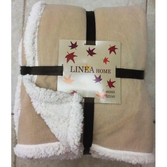 ΚΟΥΒΕΡΤΑ ΚΑΝΑΠΕ SHERPA ΠΡΟΒΑΤΑΚΙ ΕΚΡΟΥ ΜΟΝΗ 160X220 LINEAHOME