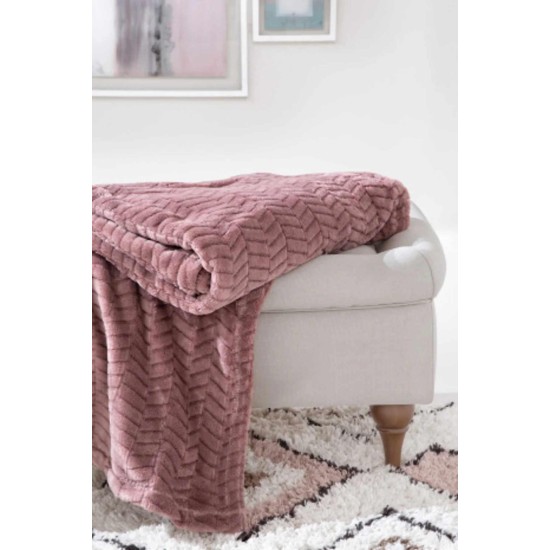 ΚΟΥΒΕΡΤΑ ΡΙΧΤΑΡΙ EXPLORA  DUSTY PINK 220X240 LINEAHOME