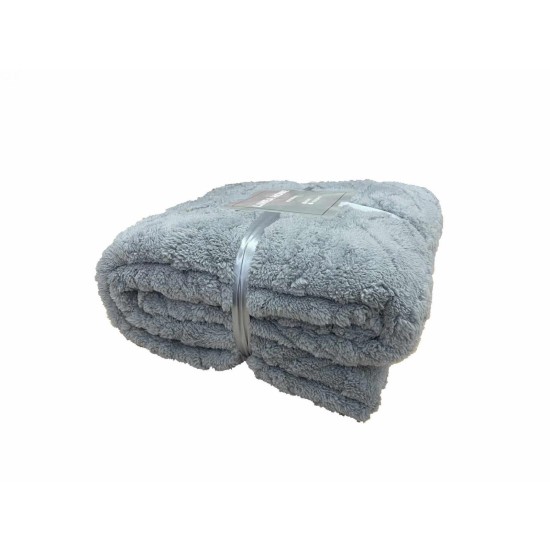 ΚΟΥΒΕΡΤΑ ΡΙΧΤΑΡΙ ΚΑΝΑΠΕ ΑΝΑΓΛΥΦΗ SHERPA PATAGONIA ΓΚΡΙ 200X220 LINEAHOME