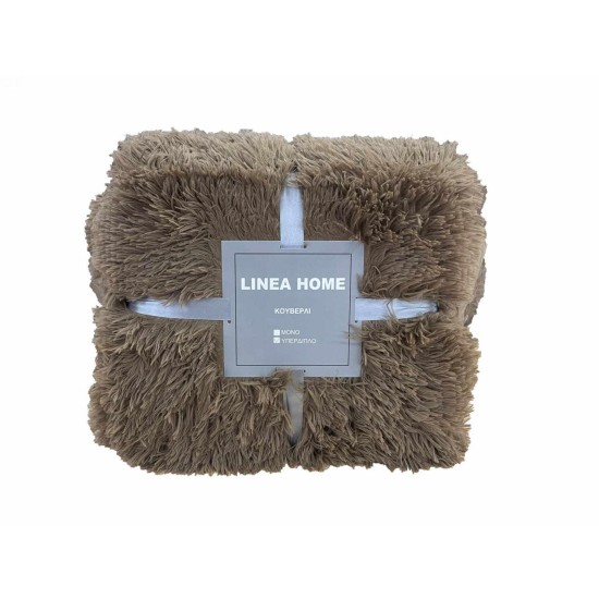 ΚΟΥΒΕΡΤΑ ΡΙΧΤΑΡΙ ΚΑΝΑΠΕ  ΓΟΥΝΙΝΟ HAIRY ΜΟΚΑ 150Χ200 LINEAHOME