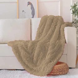 ΚΟΥΒΕΡΤΑ ΡΙΧΤΑΡΙ ΚΑΝΑΠΕ  ΓΟΥΝΙΝΟ HAIRY ΜΟΚΑ 150Χ200 LINEAHOME