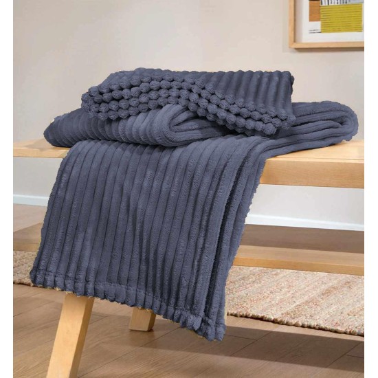 ΚΟΥΒΕΡΤΑ ΡΙΧΤΑΡΙ ΚΟΤΛΕ  ΓΚΡΙ 200X220 LINEAHOME