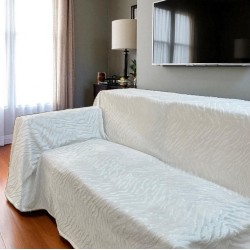 Αντιολισθητικό ριχτάρι βελούρ flame εκρού μεμονωμένα 180x300 LINEAHOME