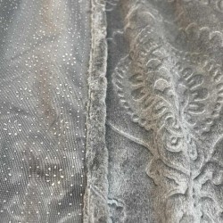 Αντιολισθητικό ριχτάρι βελούρ  μπαρόκ γκρι μεμονωμένα 180Χ300 LINEAHOME